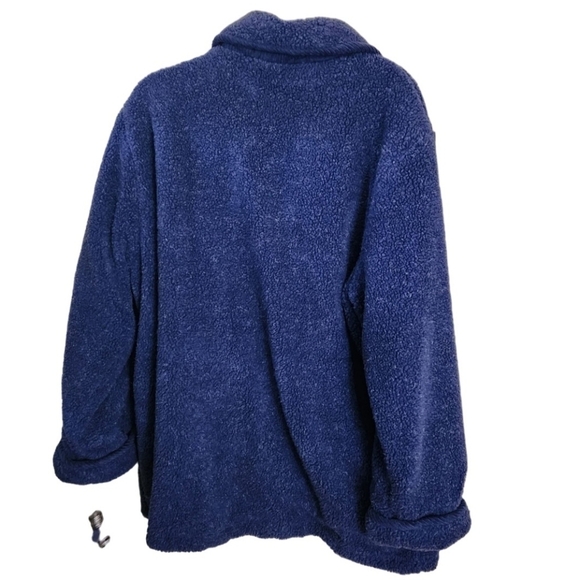 Serbin Sport New Blue Sherpa Reversible Coat Size XL - Picture 2 of 11